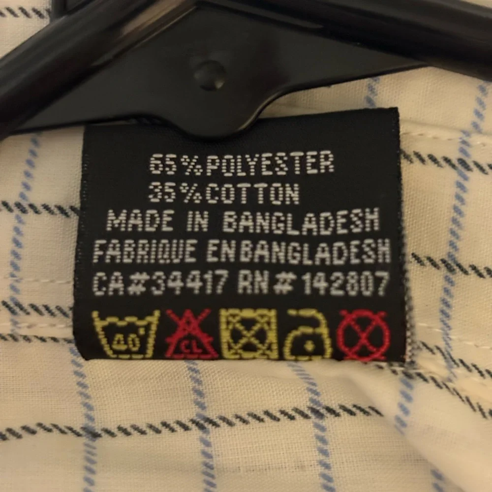 Casual White and Blue Grid Men's Shirt - Picture 7 of 7